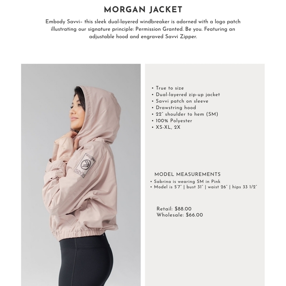 Women's Savvi Morgan Jacket – Size Small – Pink Dual Layer Windbreaker - Picture 15 of 15